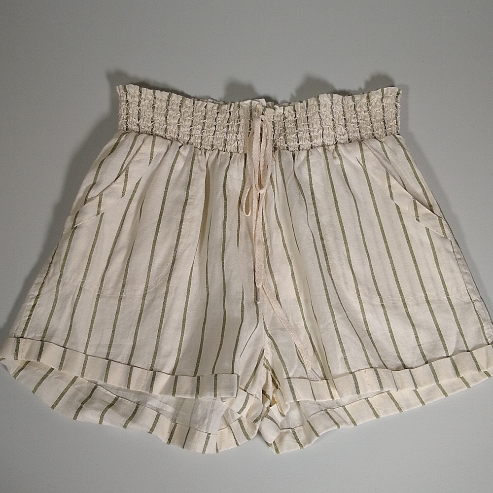 NWT Sim & Sam cotton linen stripe shorts M